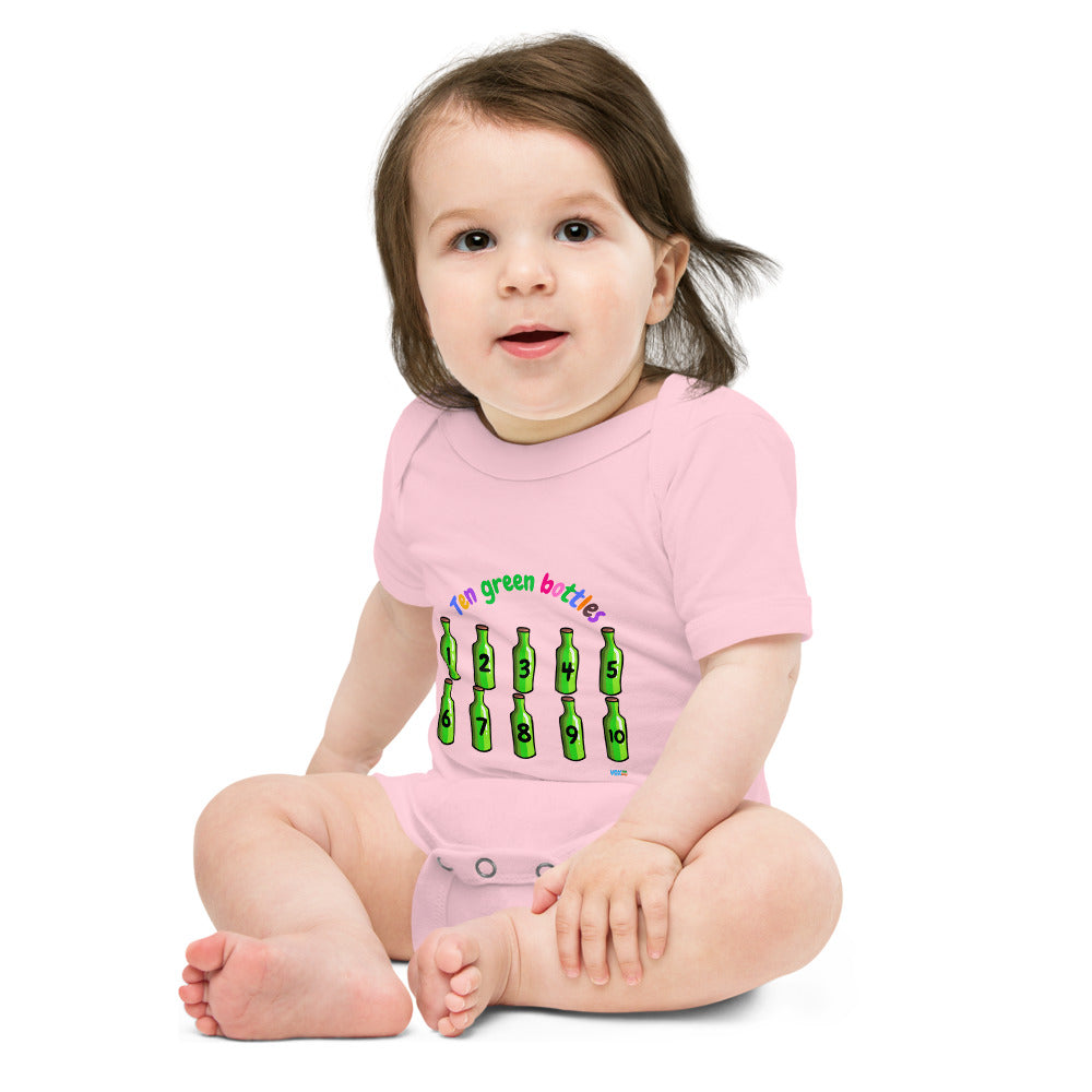10 Green Bottles Baby short sleeve one piece | Onesie | Baby Toddler Bodysuit