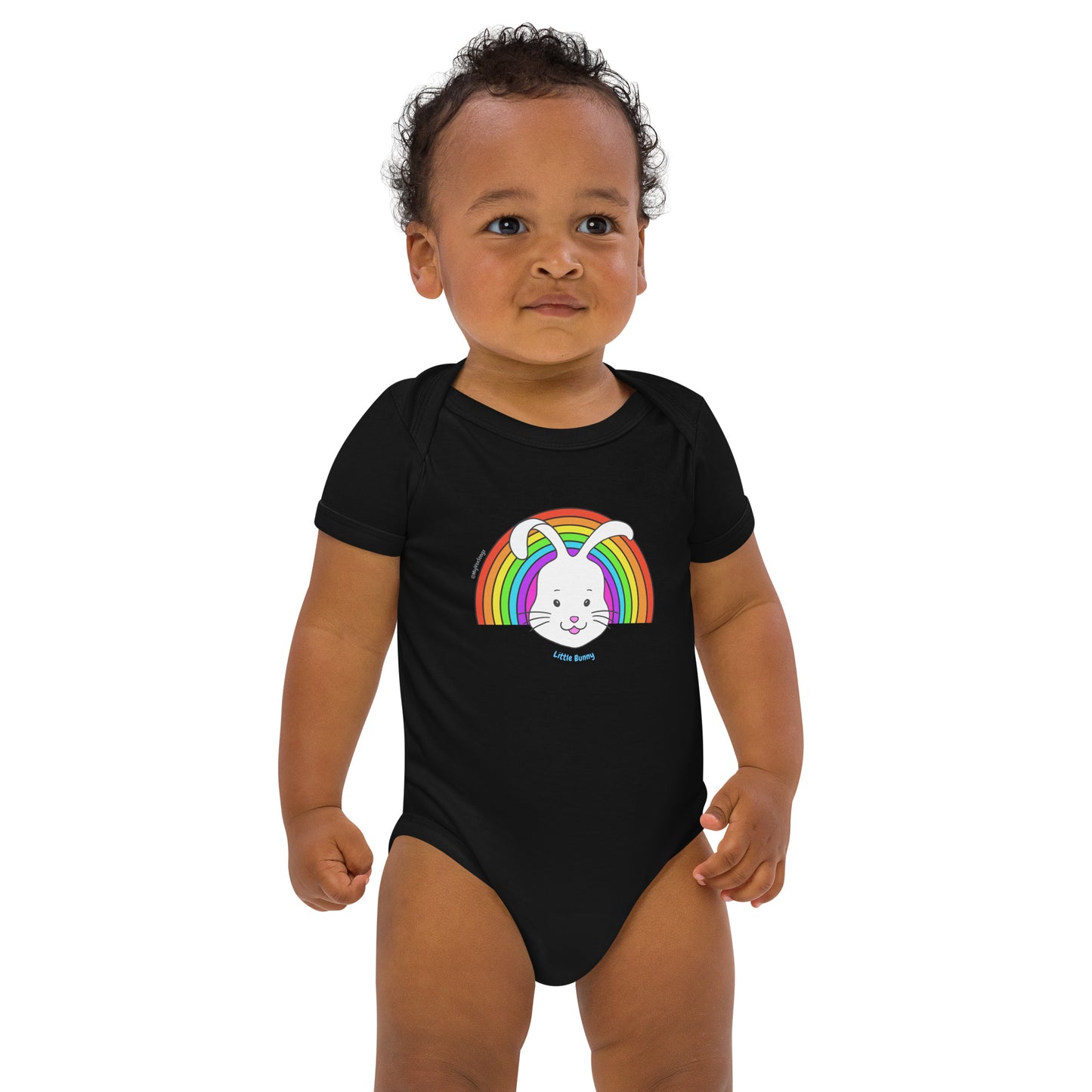 Little Bunny Rainbow Organic cotton baby bodysuit
