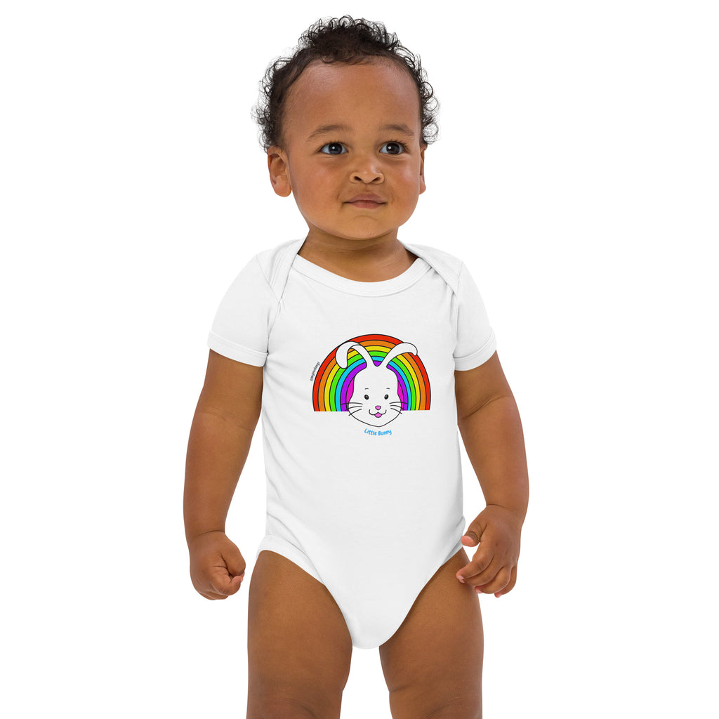 Little Bunny Rainbow Organic cotton baby bodysuit