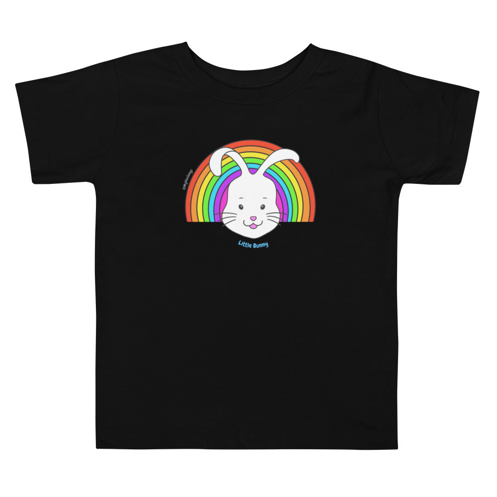 Rainbow Little Bunny Toddler Short Sleeve T-Shirt