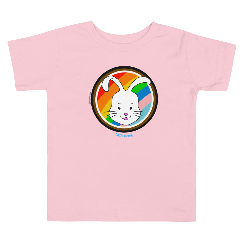 Pride Rainbow Little Bunny Round Toddler Short Sleeve Tee
