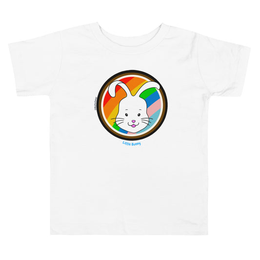 Pride Rainbow Little Bunny Round Toddler Short Sleeve Tee
