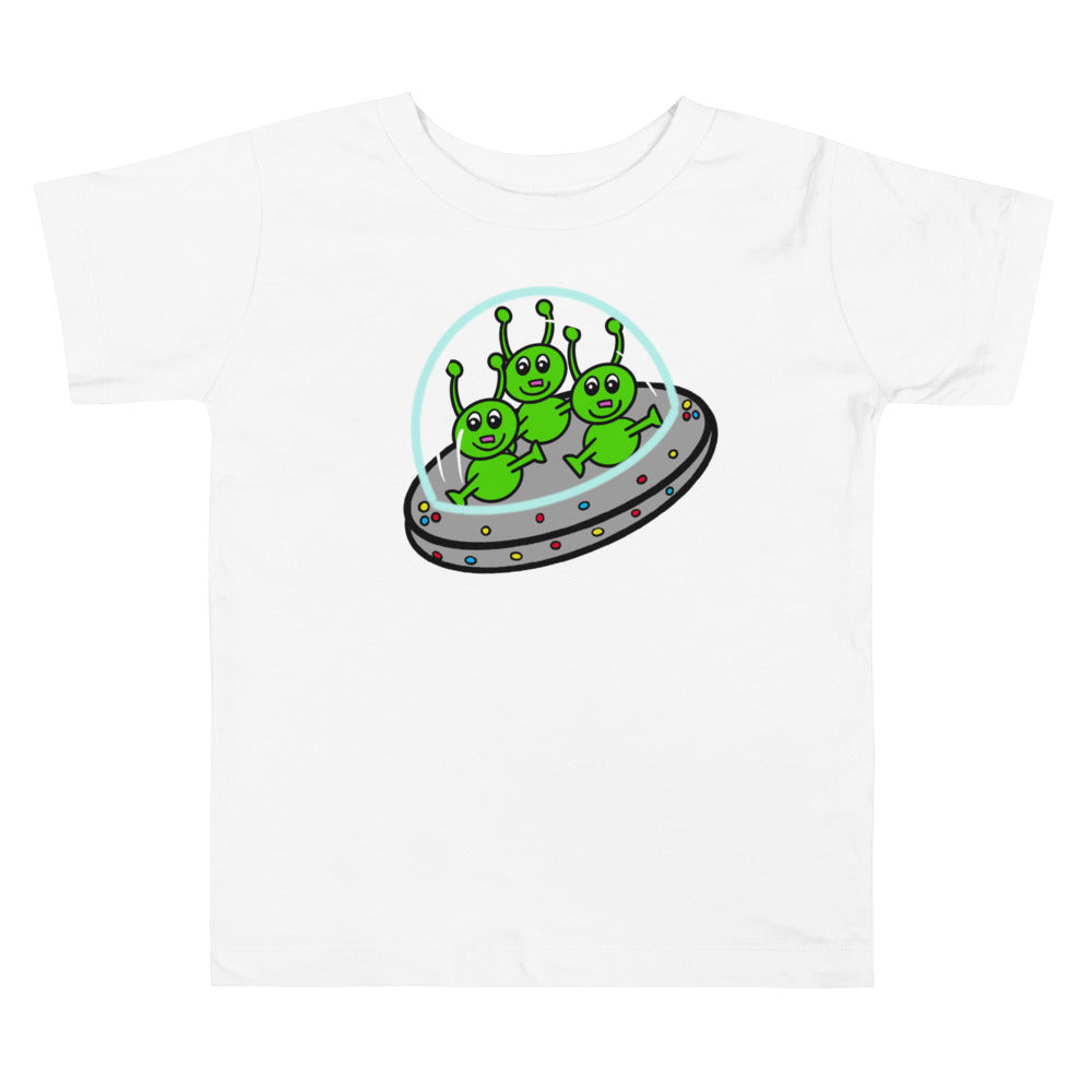 3 Little Men In A Flying Saucer T-Shirt for Kids, Baby and Toddler