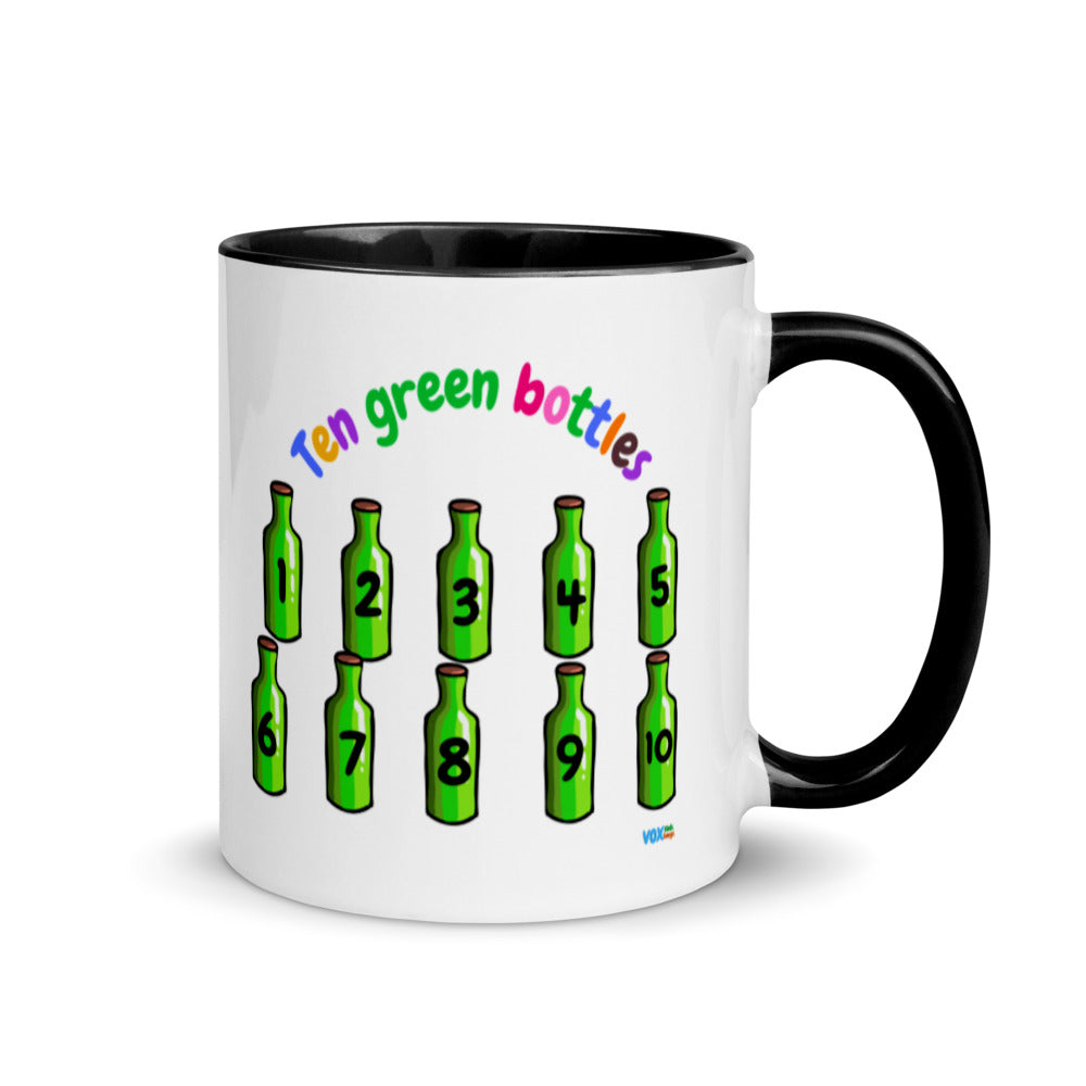 10 Green Bottles Mug with Color Inside