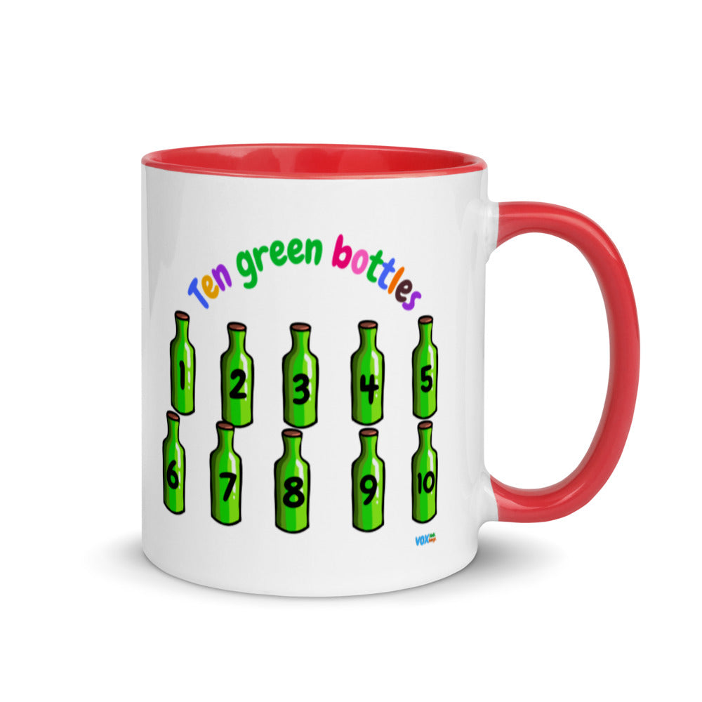 10 Green Bottles Mug with Color Inside